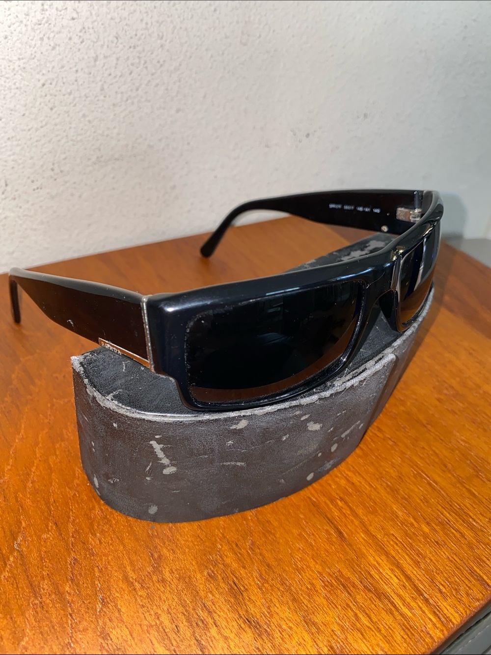 Prada Black Men's Rectangle Sunglasses with Dark Lenses